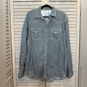 Wrangler Men's 20X Competition Pearl Snap Contrast Cuff Shirt Size XL